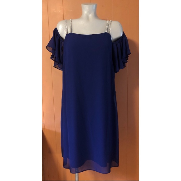 NWT MSK Embellished Cold Shoulder Dress, 12 - Picture 7 of 13